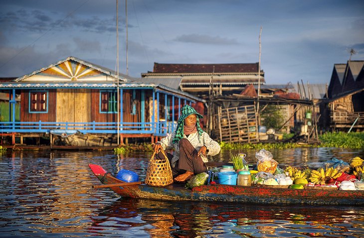 Mercado flotante cerca de Siem Reap