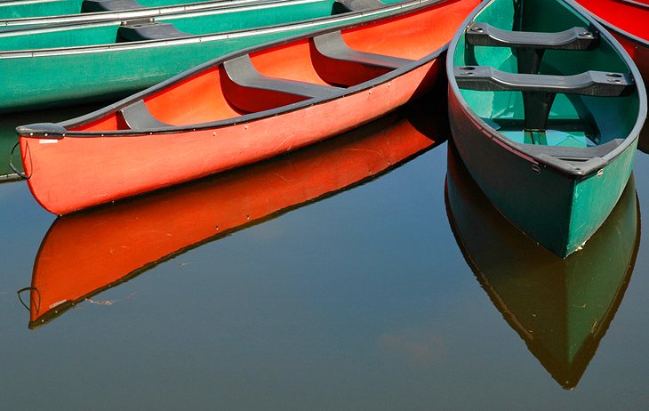 Rental canoes at Dows Lake Pavilion