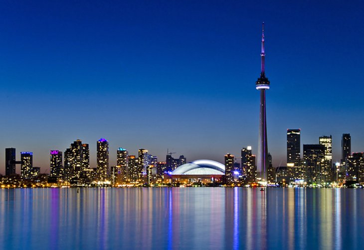 Evening view of the CN Tower