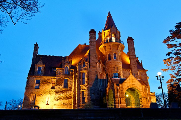 Craigdarroch Castle in the evening