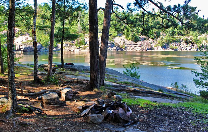 Campsite on Sheguiandah Lake, La Cloche Silhouette Trail