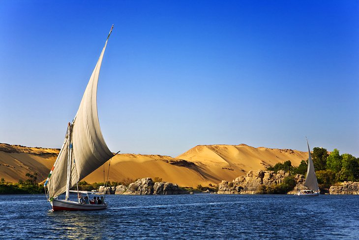 Feluccas on the Nile at Aswan