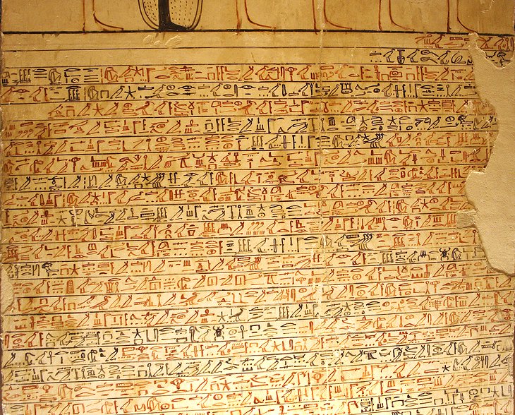 Hieroglyphics in Tomb of Tuthmosis III