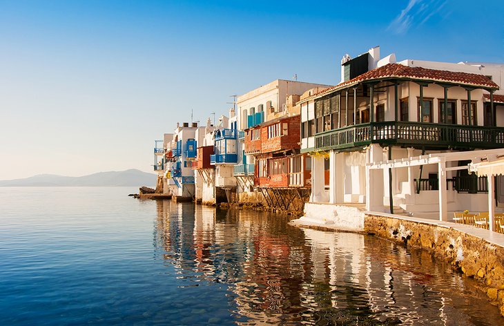 Little Venice of Chora Mykono on Mykonos Island