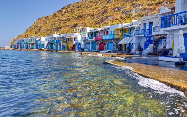 Fishermen's houses in the village of Klýma, Milos Island