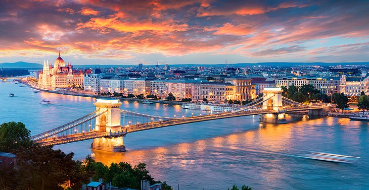 View over Budapest at sunset