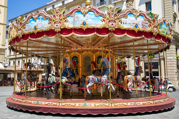 Ride Piazza della Repubblica's Antique Carousel