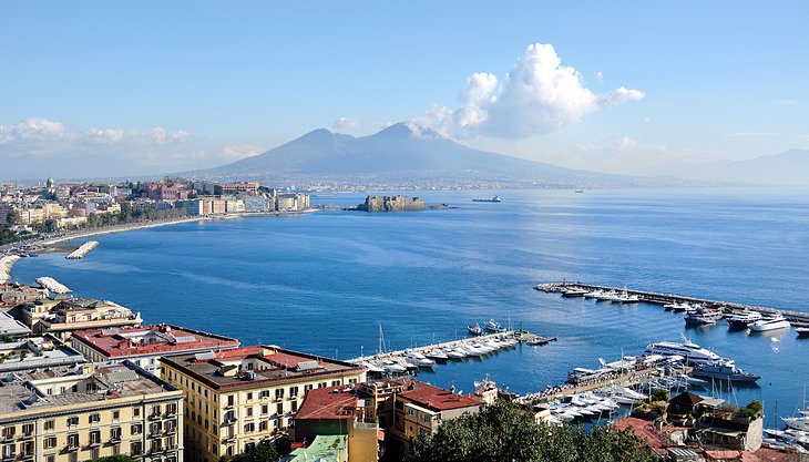 View over Naples to Mt. Vesuvius