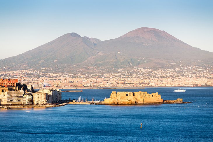 Castel dell'Ovo and Mt. Vesuvius