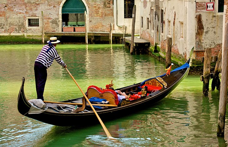 Riding in a gondola