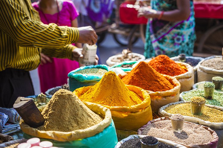 Spices at a market in Delhi