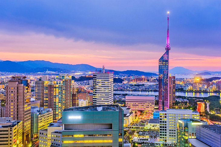 Fukuoka Tower rising above the city skyline