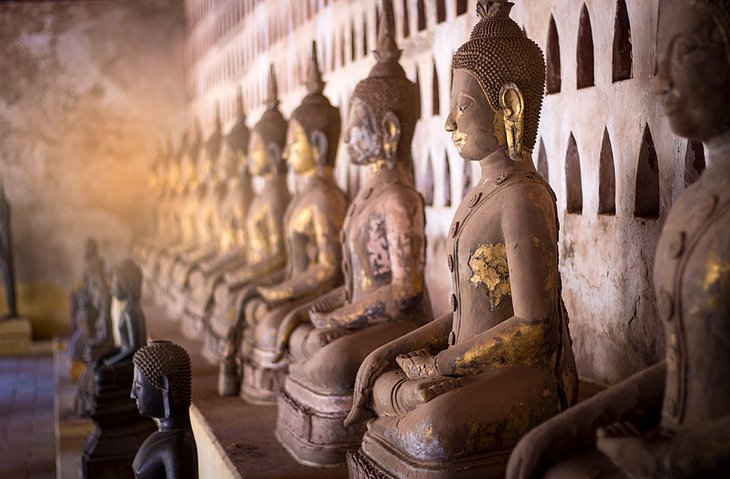Buddha statues in Vientiane