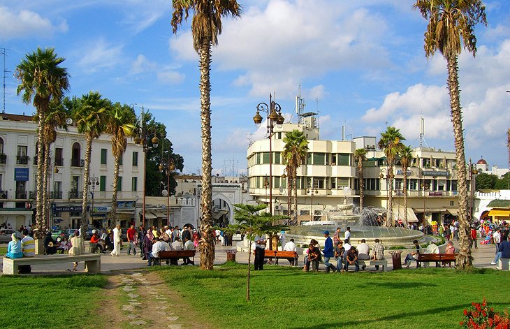 Grand Socco or main city square in Tangier, Morocco Stock Photo