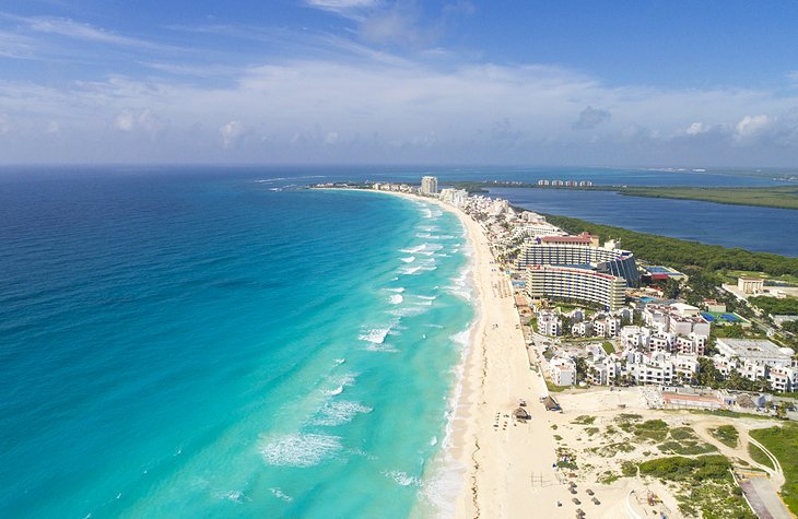 Vue aérienne de Cancún