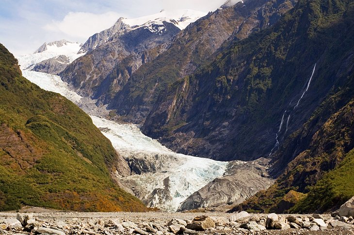 Old photo of Franz Josef Glacier before it receded in recent years