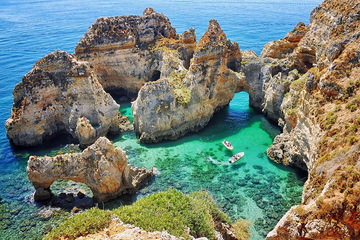 portugal algarve lagos ponta da piedade rocks and sea