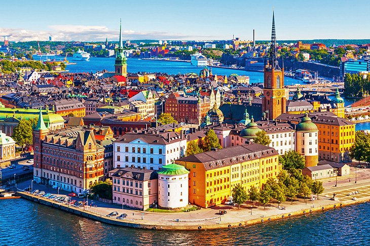 Vue aérienne de Stockholm