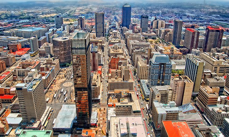 Aerial view of Johannesburg
