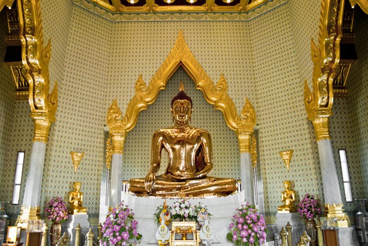 Temple of the Golden Buddha, a tourist attraction in Bangkok, Thailand