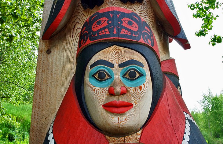 Totem pole at the Alaska Native Heritage Center