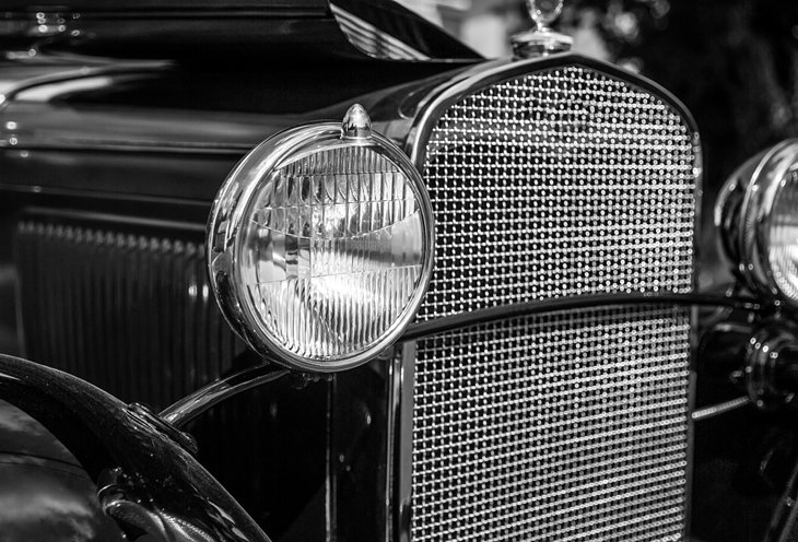 Grill of a Vintage Automobile