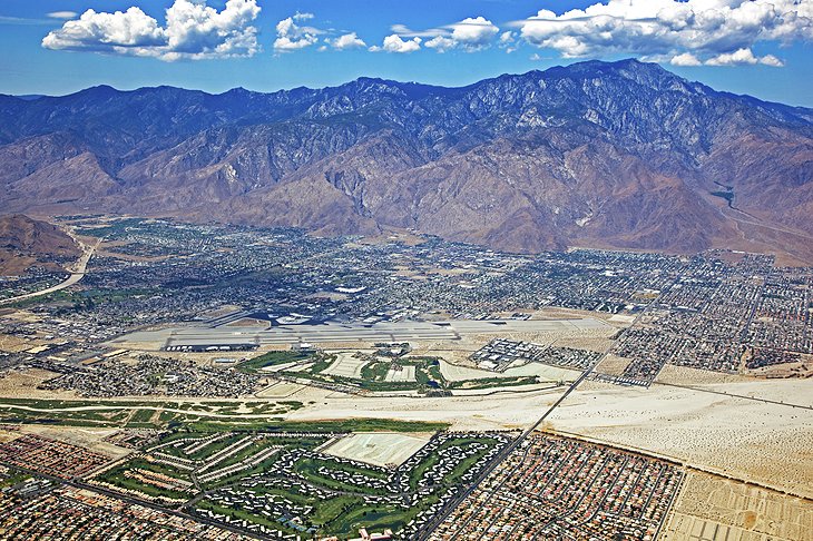 Aerial view over Palm Springs