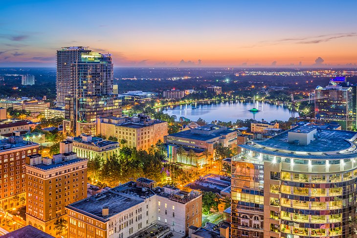 Aerial view over Orlando