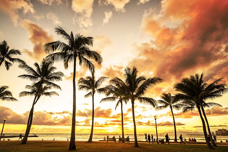 Coucher de soleil sur Waikiki