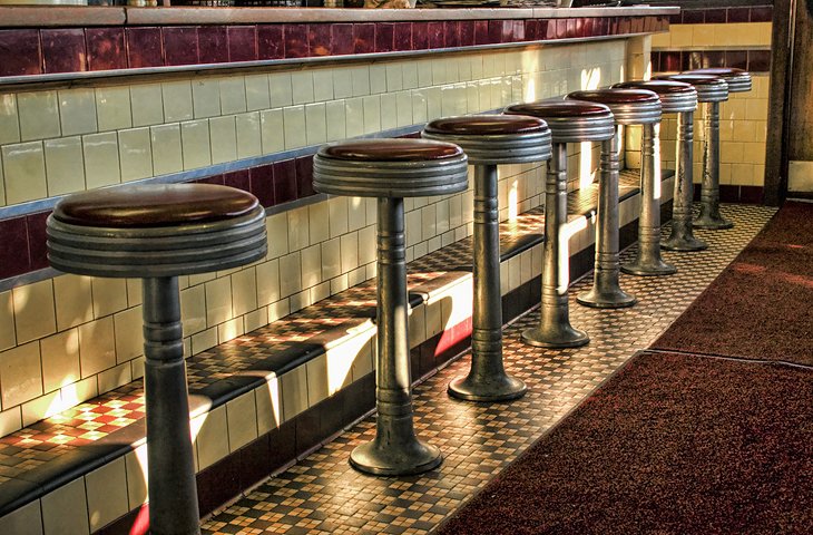 Stools at a Diner in Worcester