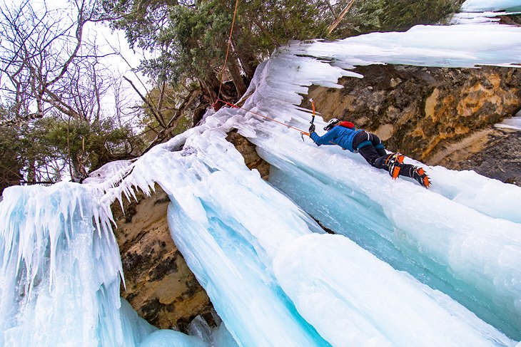 Ice climbing in Munising