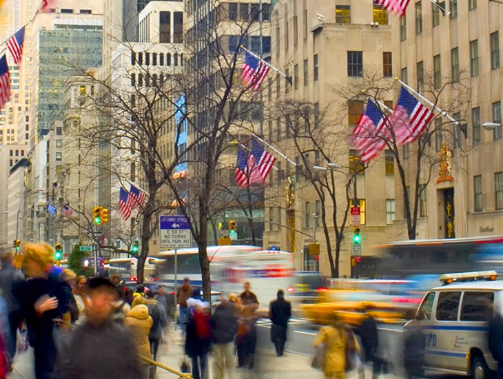 Fifth Avenue is one of the most important tourist areas in New York City, USA