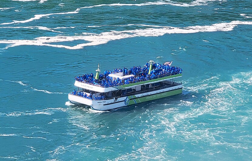 The Maid of the Mist's new all-electric catamaran-style sightseeing boat