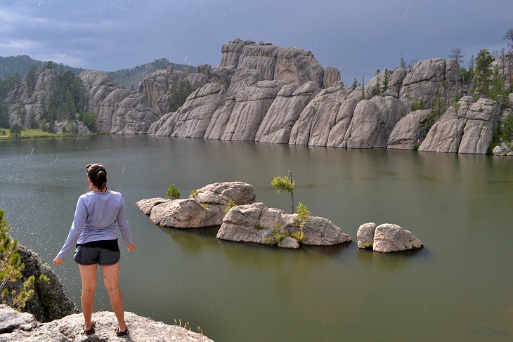 Hiker at Sylvan Lake