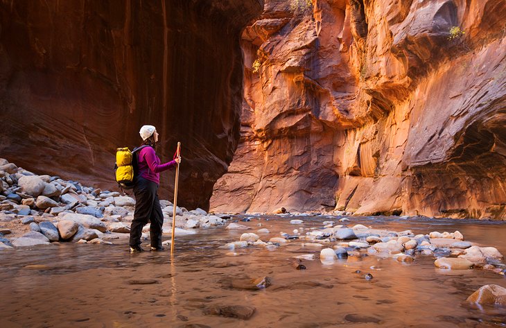 utah zion national park hiking narrows