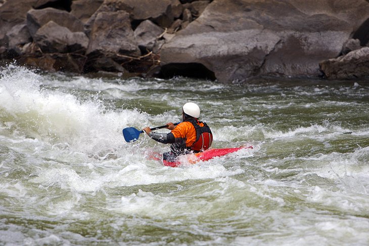 Kayaker in whitewater