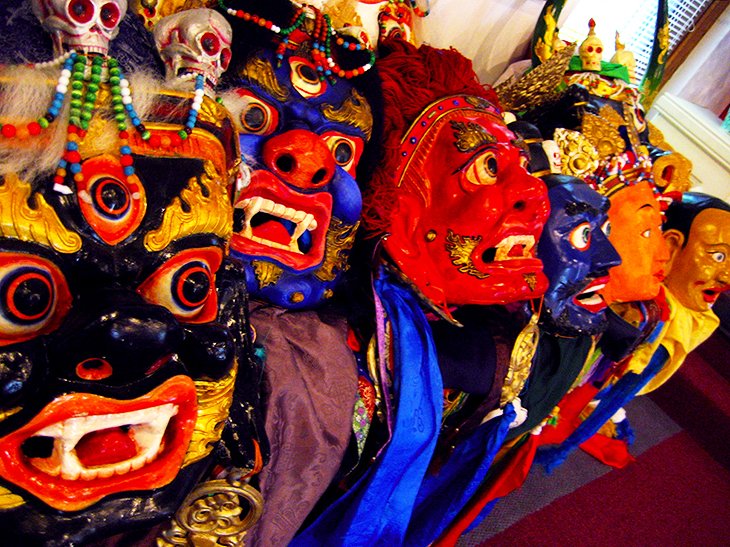 Tibetan Mongolian Buddhist Cultural Center masks