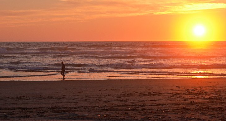 Accessible beach from Washburne at sunset