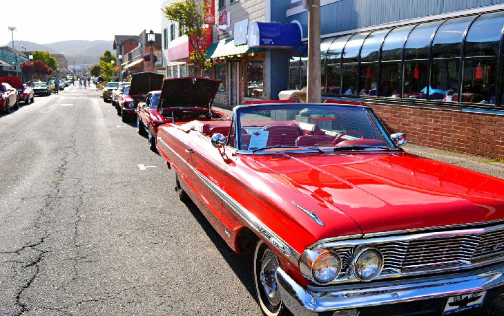 Muscle and Chrome Car Show in downtown Seaside
