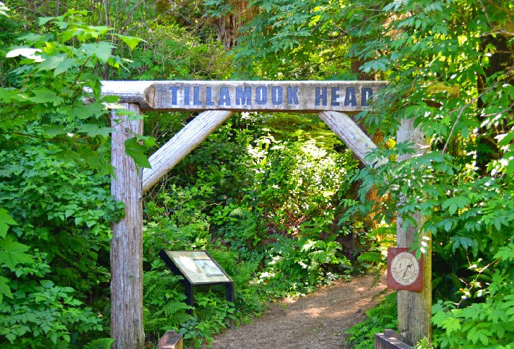 The trailhead entrance to Tillamook Head