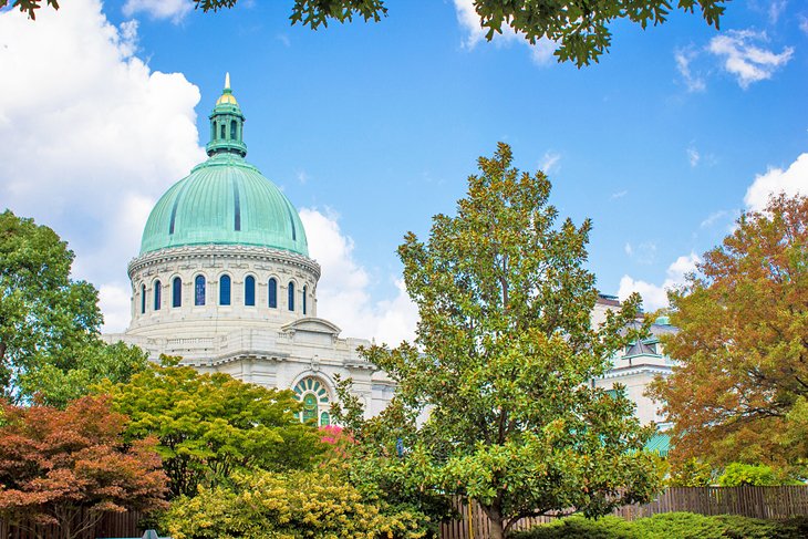 The historic chapel at the U.S. Naval Academy