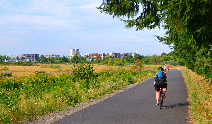 Cyclist at Minto-Brown Island Park