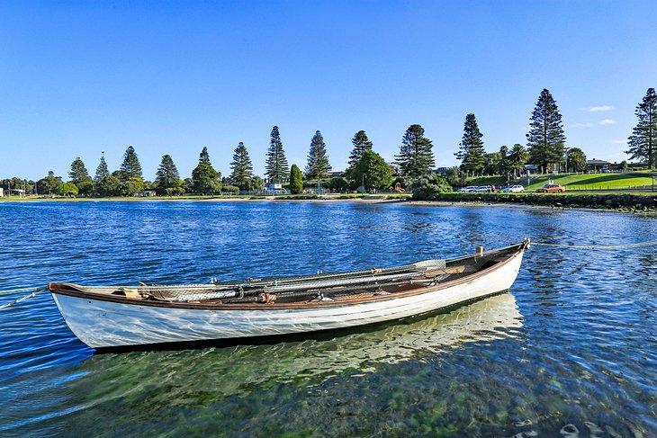 Dinghy moored in Portland