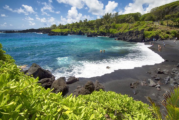 Black-sand beach at Waianapanapa State Park