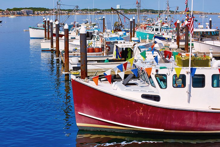 Provincetown harbor fishing boats