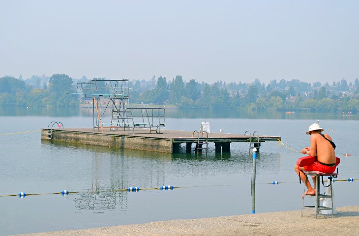 Lifeguard on duty at Green Lake