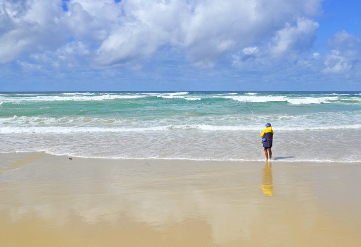 Fishing along Seventy-Five Mile Beach