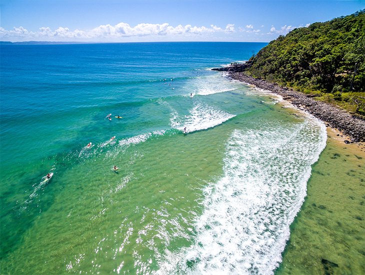 Surfing at Noosa Heads