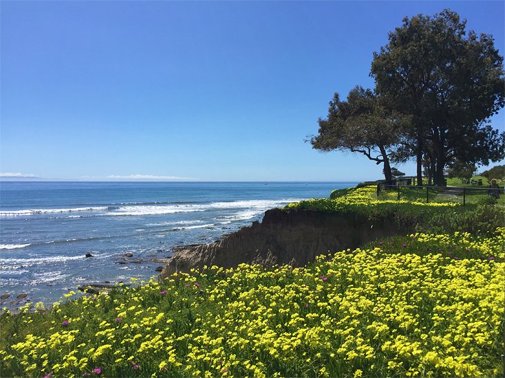 Ocean view from Santa Barbra's beachfront bike path