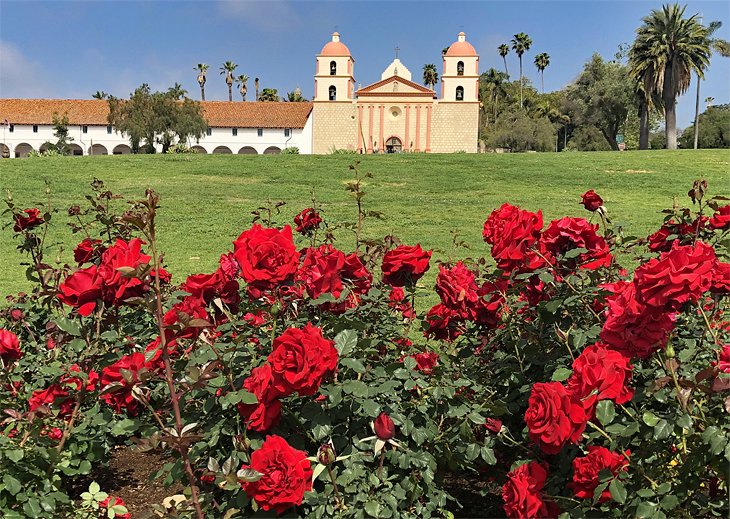Mission Santa Barbara rose garden